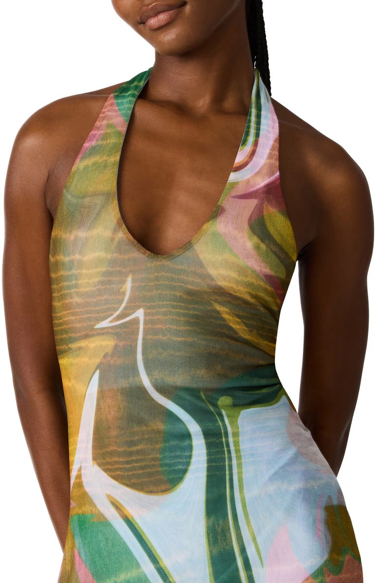 Steve Madden Jaslyn Halter Dress, Alternate, color, Marble
