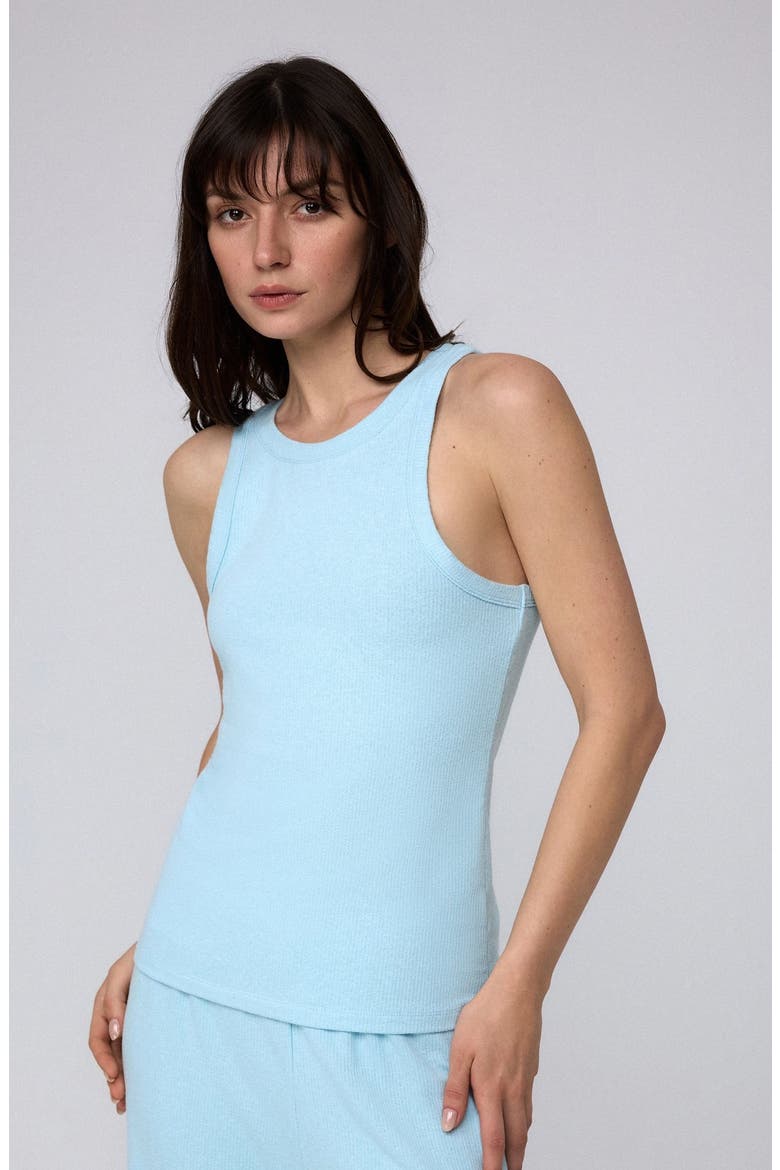 Selene Ribbed Tank, Alternate, color, Sky Blue