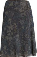 Topshop Floral Semisheer Mesh Jersey Skirt