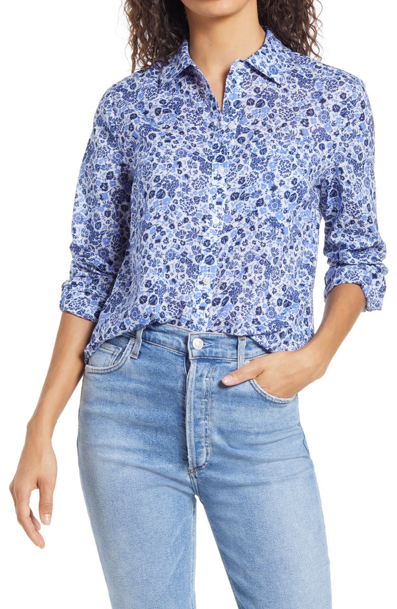 vineyard vines Among the Flowers Chilmark Button-Up Cotton Shirt, Main, color, 