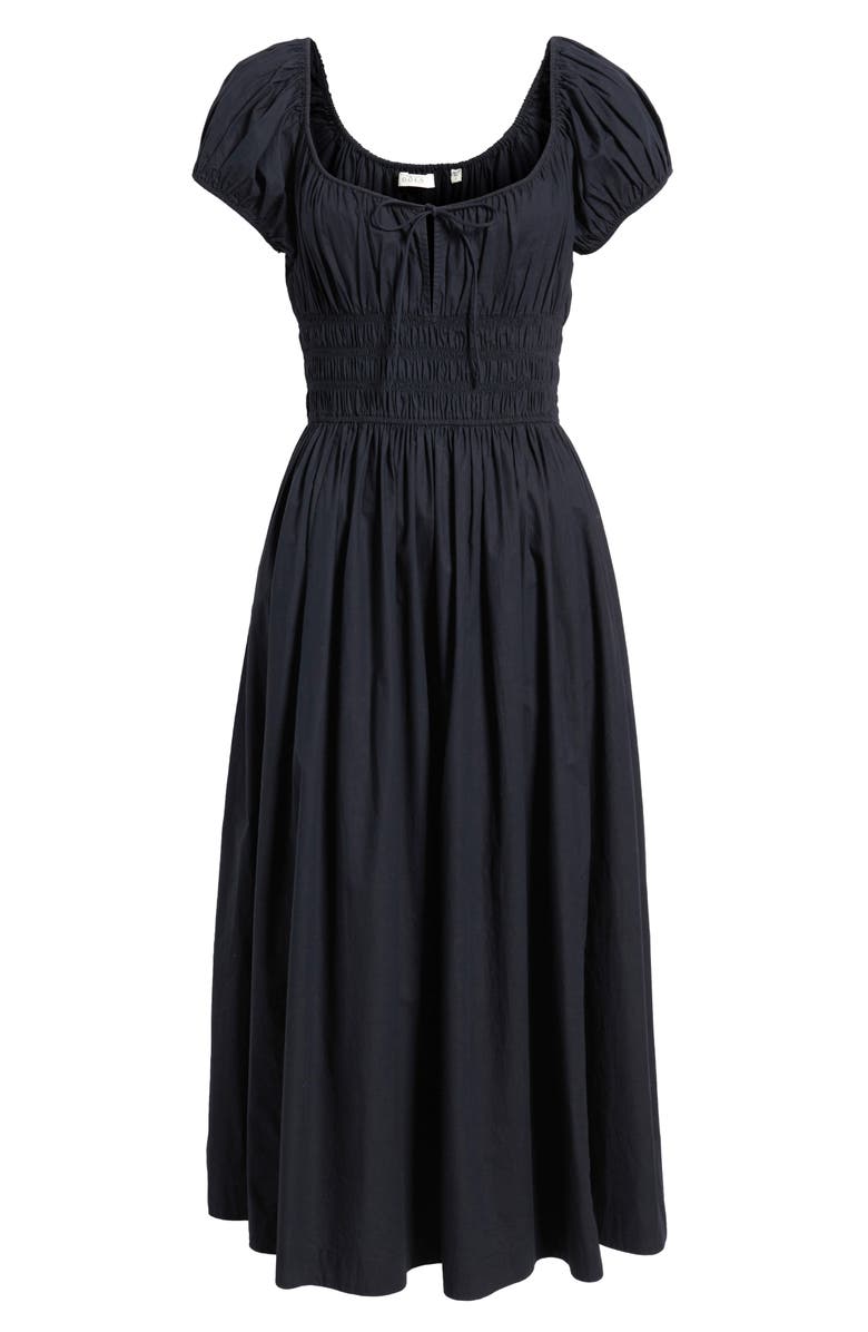 DÔEN Quinn Organic Cotton Poplin Maxi Dress, Alternate, color, Black