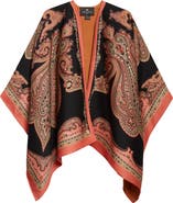 Etro Paisley Jacquard Wool Blend Cape