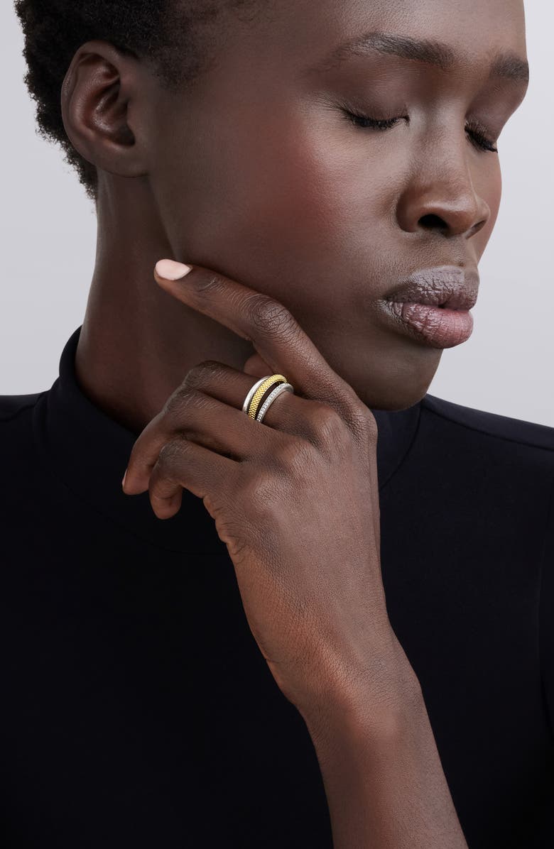 LAGOS Caviar Lux Pavé Diamond Ring, Alternate, color, Two-Tone