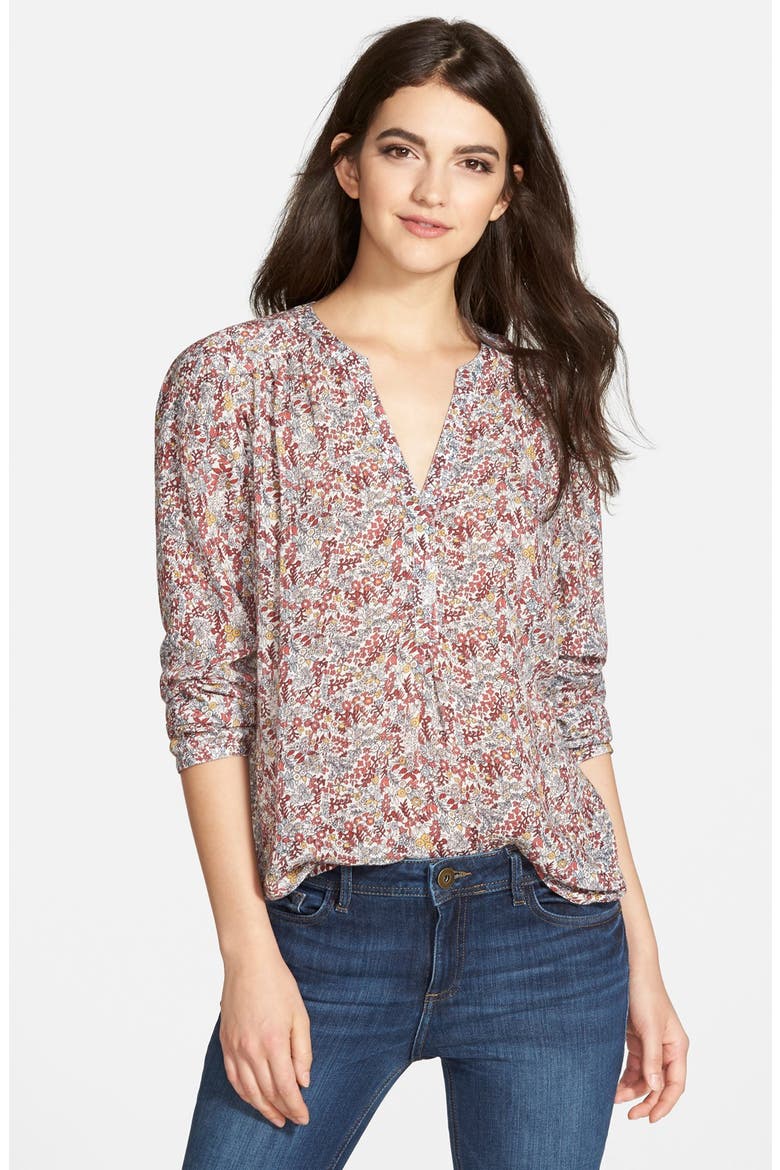 Print Popover Top, Main, color, IVORY PRISTINE BOUQUET WEST