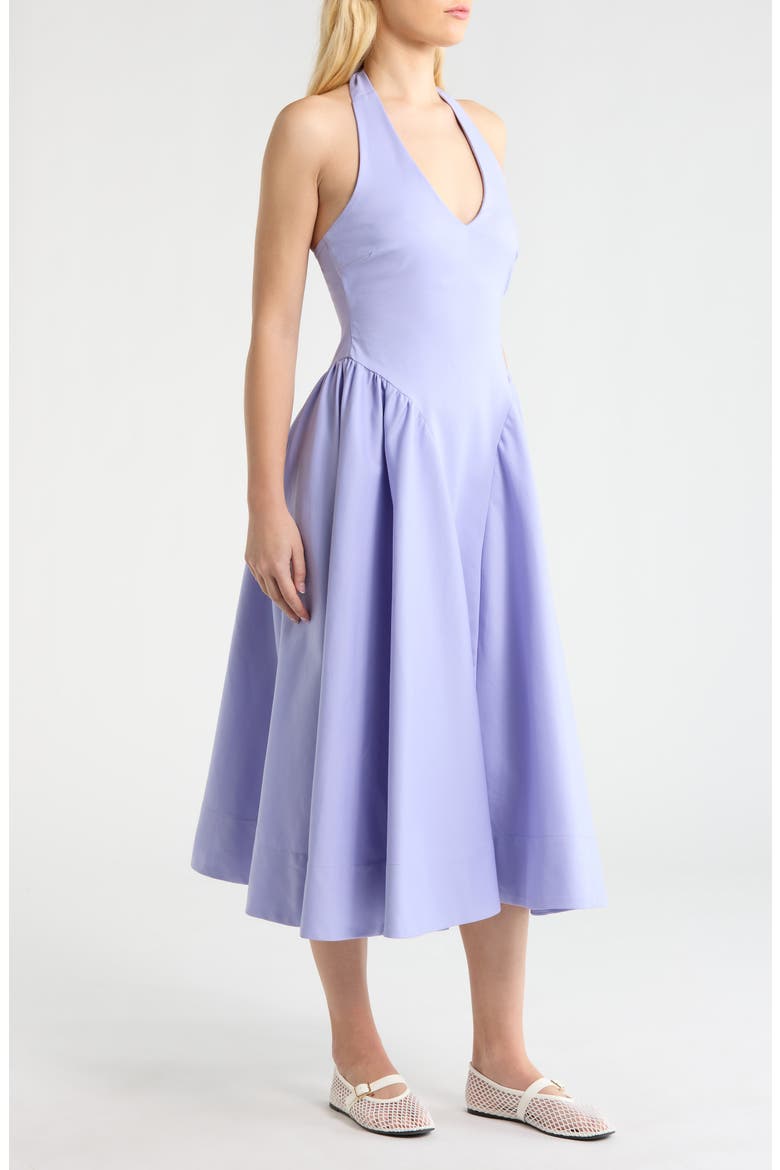 Meana Halter Neck Cotton Blend Dress, Alternate, color, PERIWINKLE