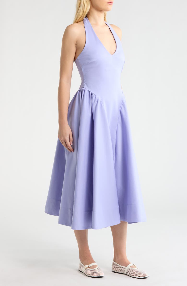 ASTR the Label Meana Halter Neck Cotton Blend Dress, Alternate, color, Periwinkle