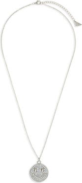 Sterling Forever Pavé Cubic Zirconia Positivity Pendant Necklace