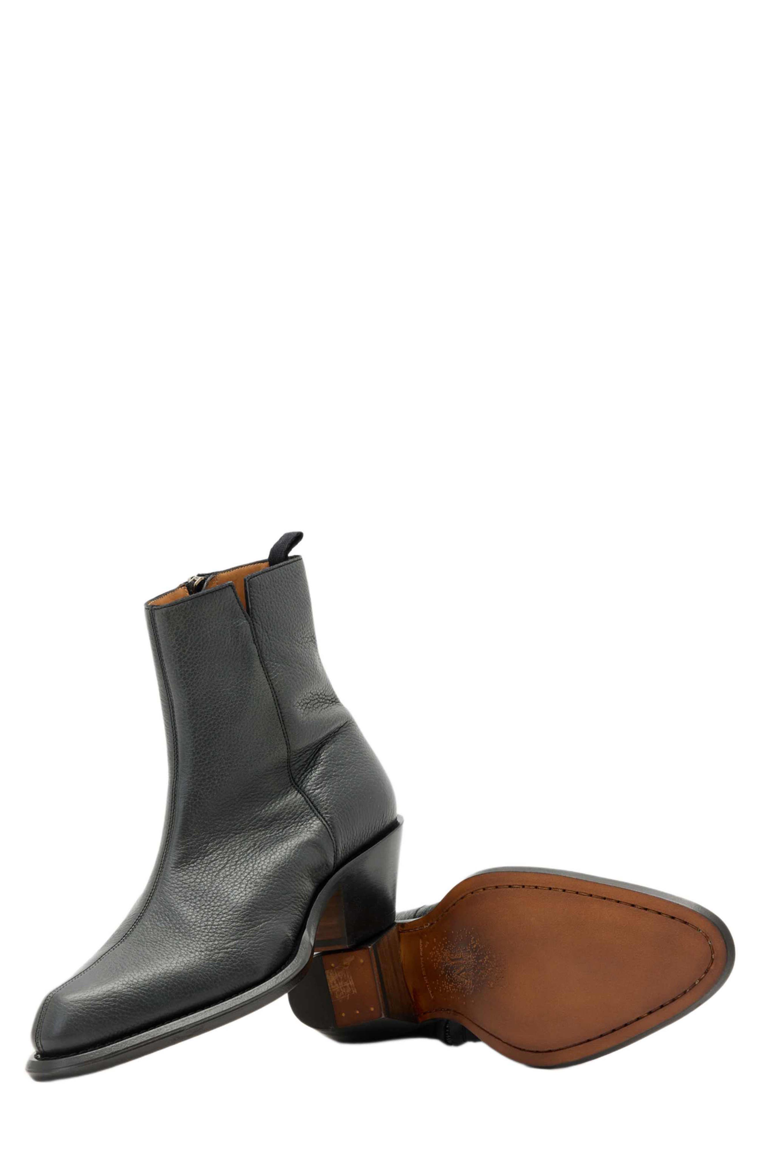 John Varvatos Wainwright Center Seam Genuine Calf Hair Boot, Alternate, color, Black