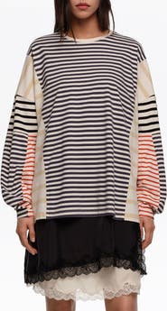 Bimba y Lola Striped Oversize T-Shirt