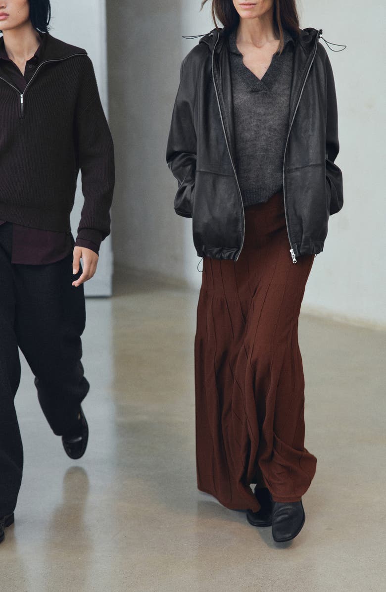 MANGO Seam Maxi Skirt, Alternate, color, Brown