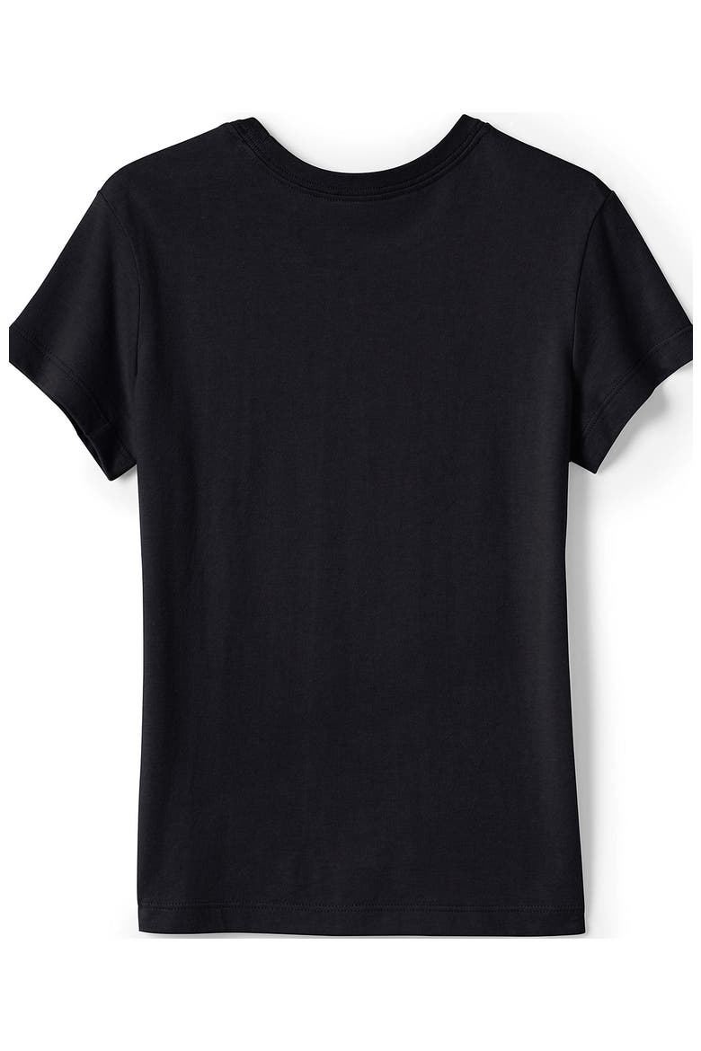 School Uniform Girls Short Sleeve Essential T-shirt, Alternate, color, Black