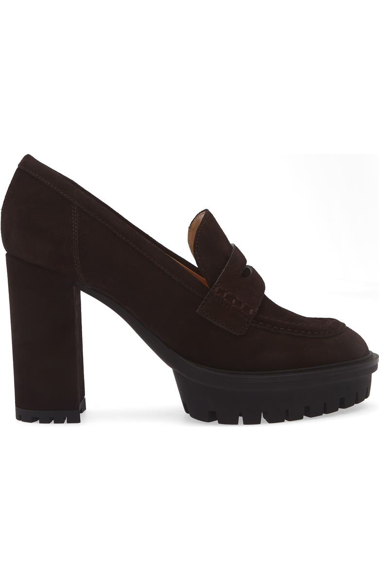 Gianvito Rossi Platform Loafer Pump, Alternate, color, Moka