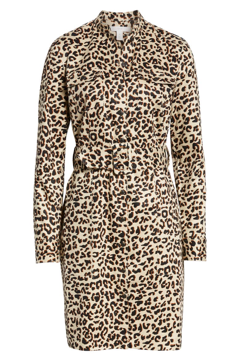 Utility Shirtdress, Alternate, color, BEIGE SHADOW LEOPARD