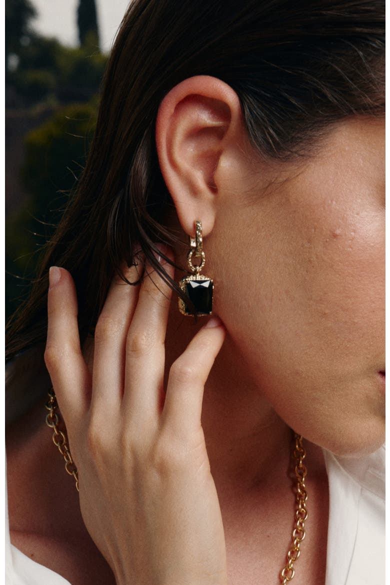 Lava Earrings, Alternate, color, Gold & Black