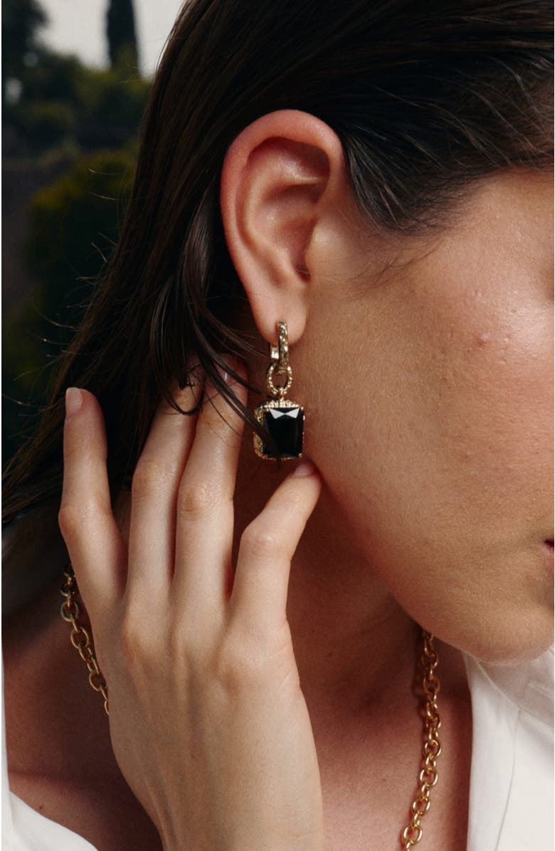 RETRO CHIC Lava Earrings, Alternate, color, Gold & Black