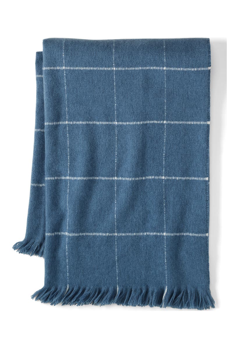 Lands' End Heavyweight Cashtouch Throw Blanket, Main, color, Aegean Coast Windowpane