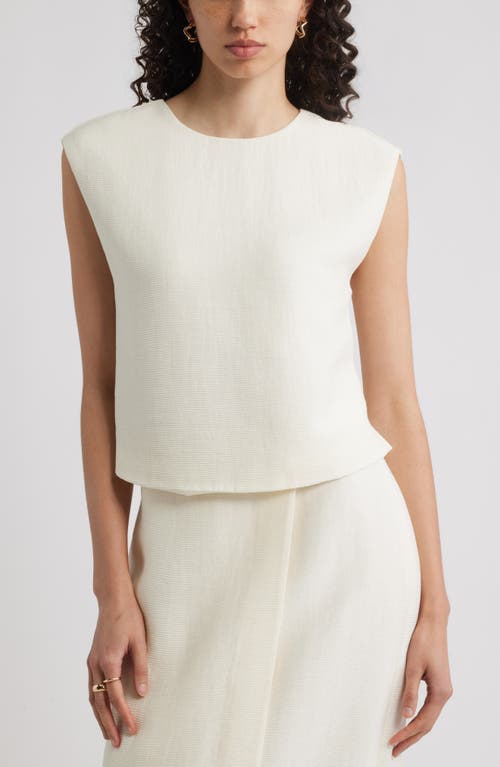 Nordstrom Textured Crop Top in Ivory Tofu 
