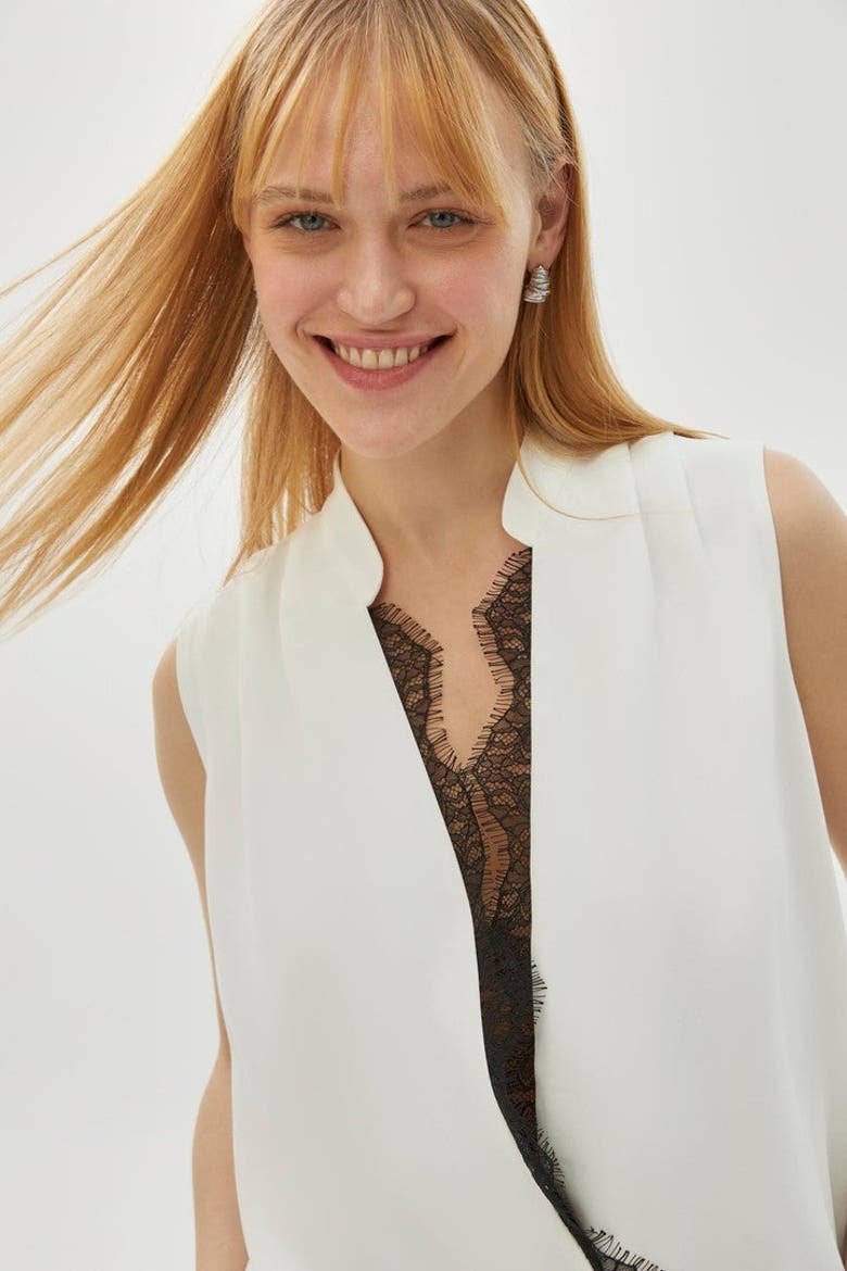 Brenda Sleeveless Blouse, Main, color, Ecru