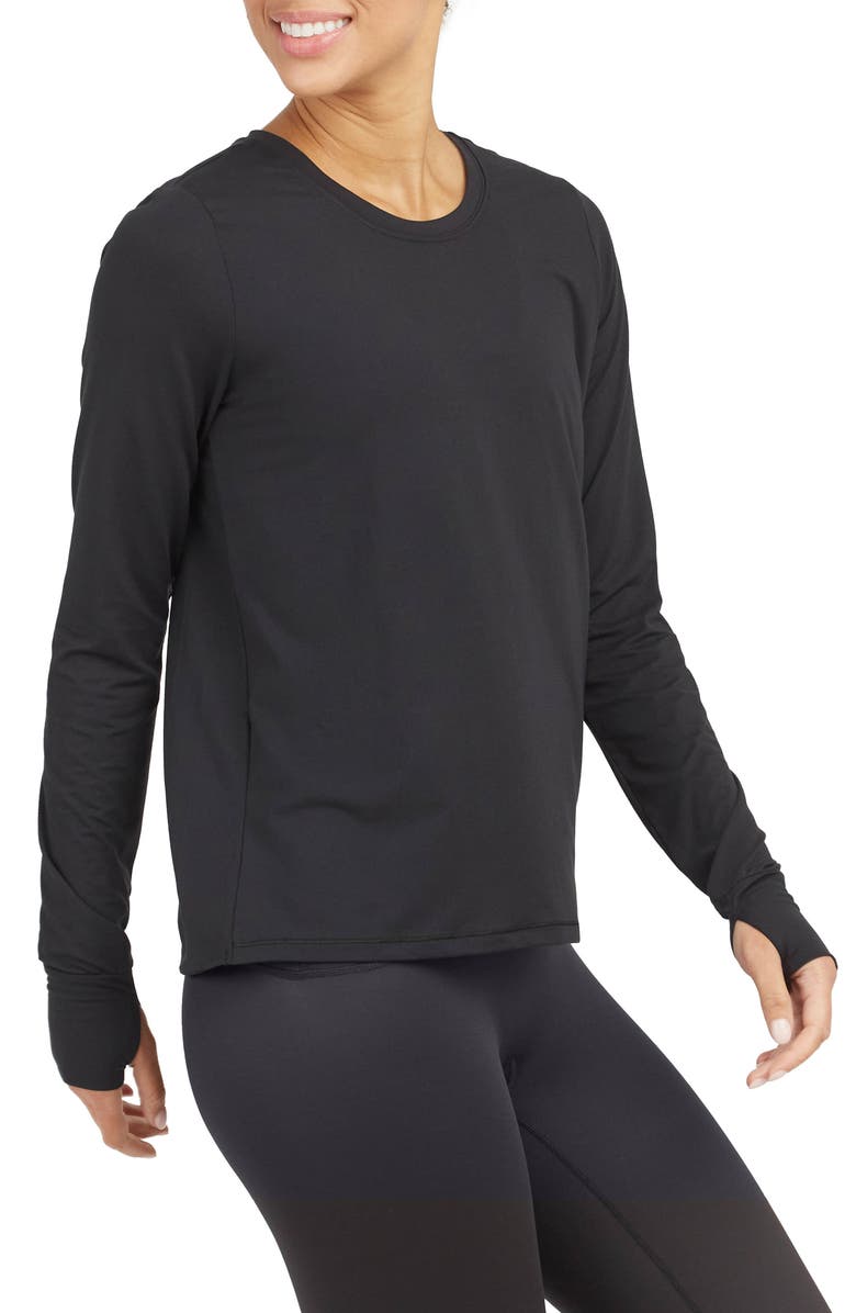 SPANX<sup>®</sup> Wrap Back Long Sleeve T-Shirt, Main, color, 