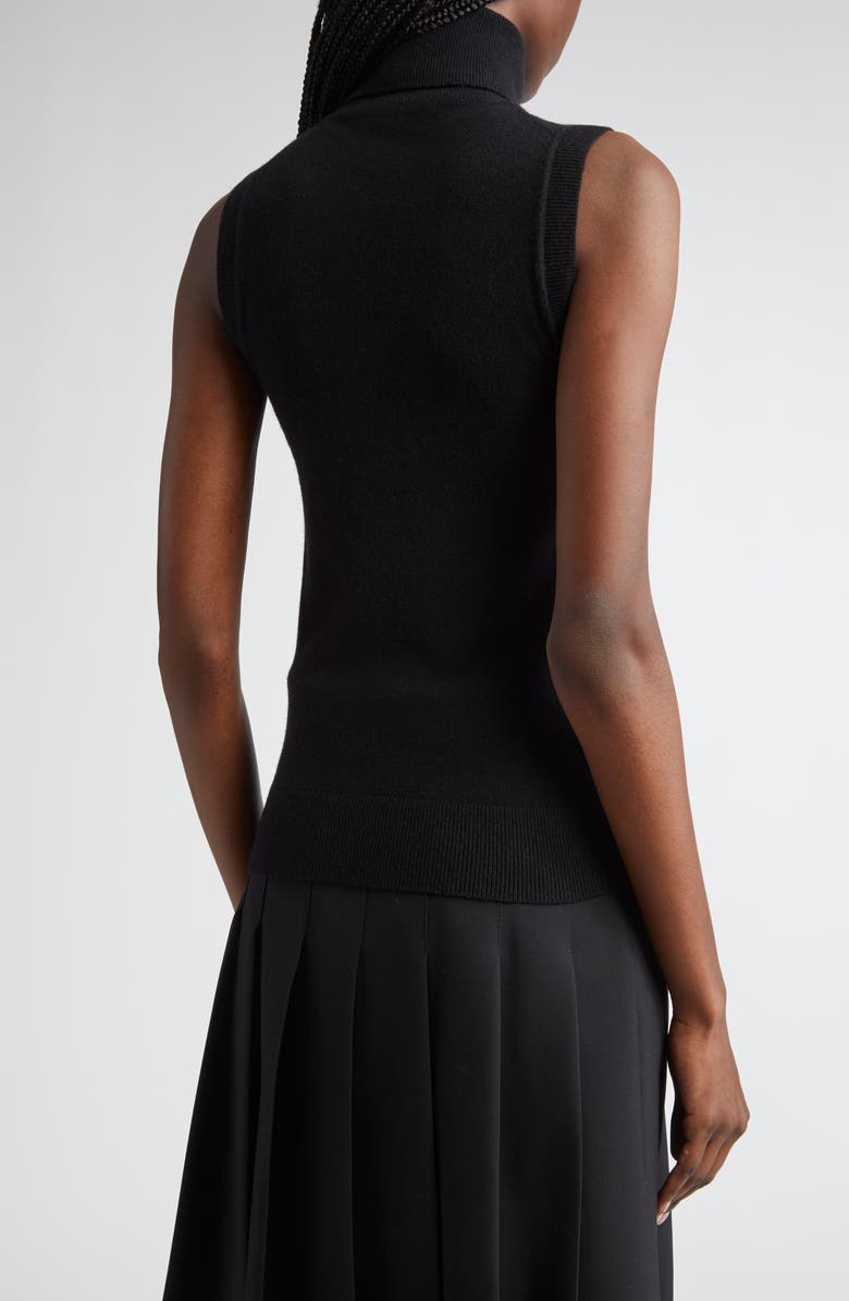 Michael Kors Collection Sleeveless Cashmere Turtleneck Sweater, Alternate, color, Black