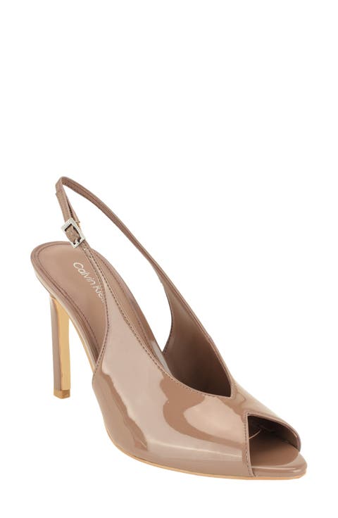Dorris Faux Leather Peep Toe Pump