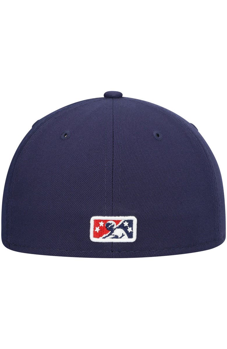 New Era Men's New Era Navy Jacksonville Jumbo Shrimp Authentic Collection Team Home 59FIFTY Fitted Hat, Alternate, color,