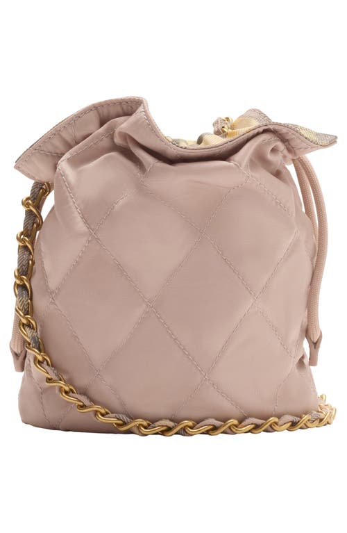 Burberry Quilted Twill Chain Pouch In Pink