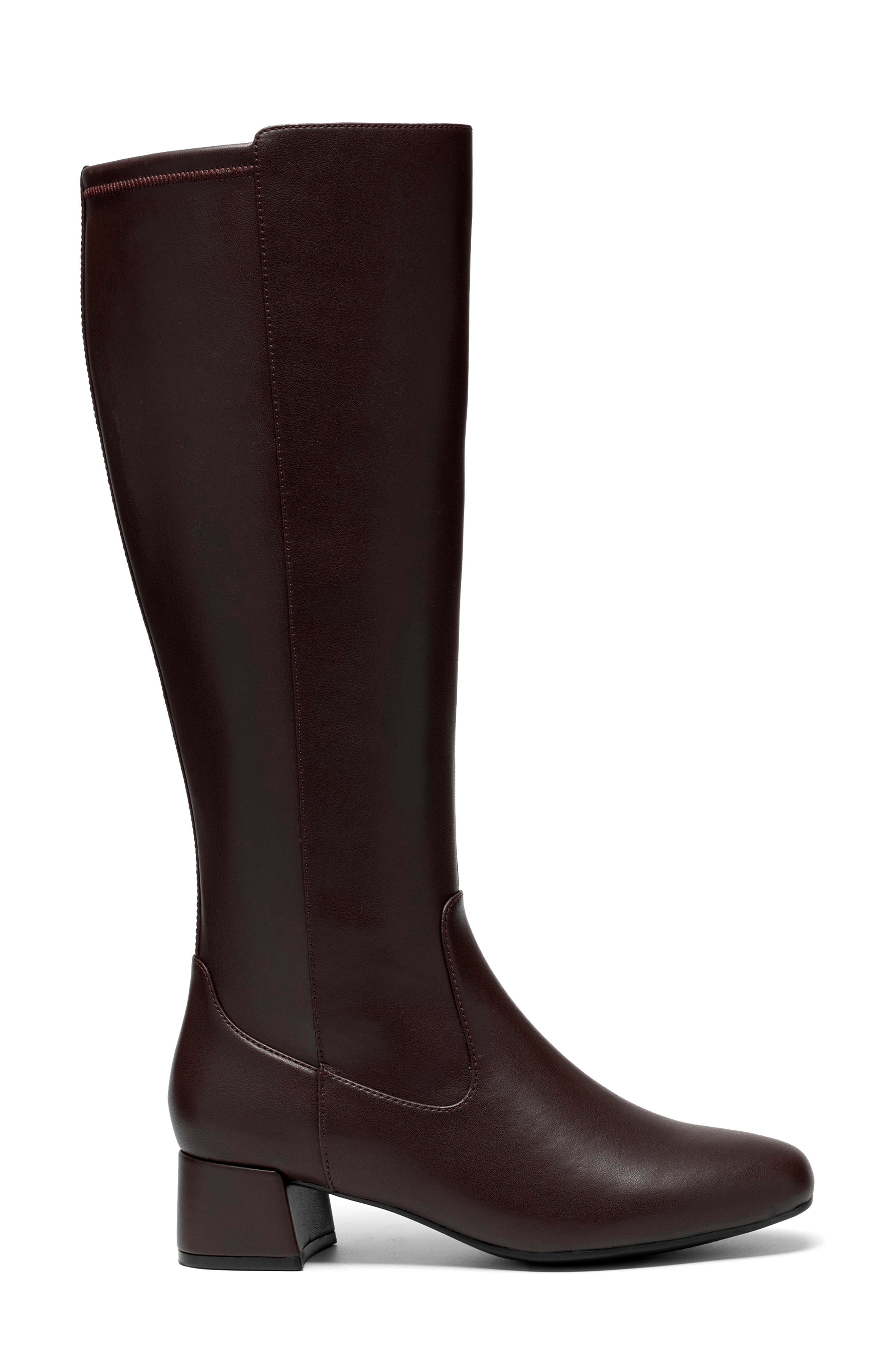 Iridessa Glow Leather Tall Boot, Alternate, color, DARK BROWN LEA