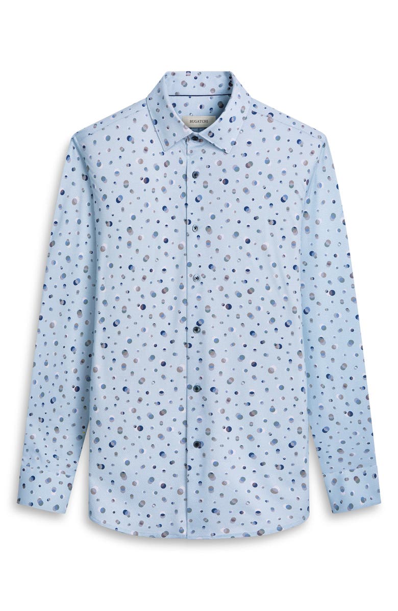 Bugatchi James OoohCotton<sup>®</sup> Dot Print Button-Up Shirt, Alternate, color, Sage