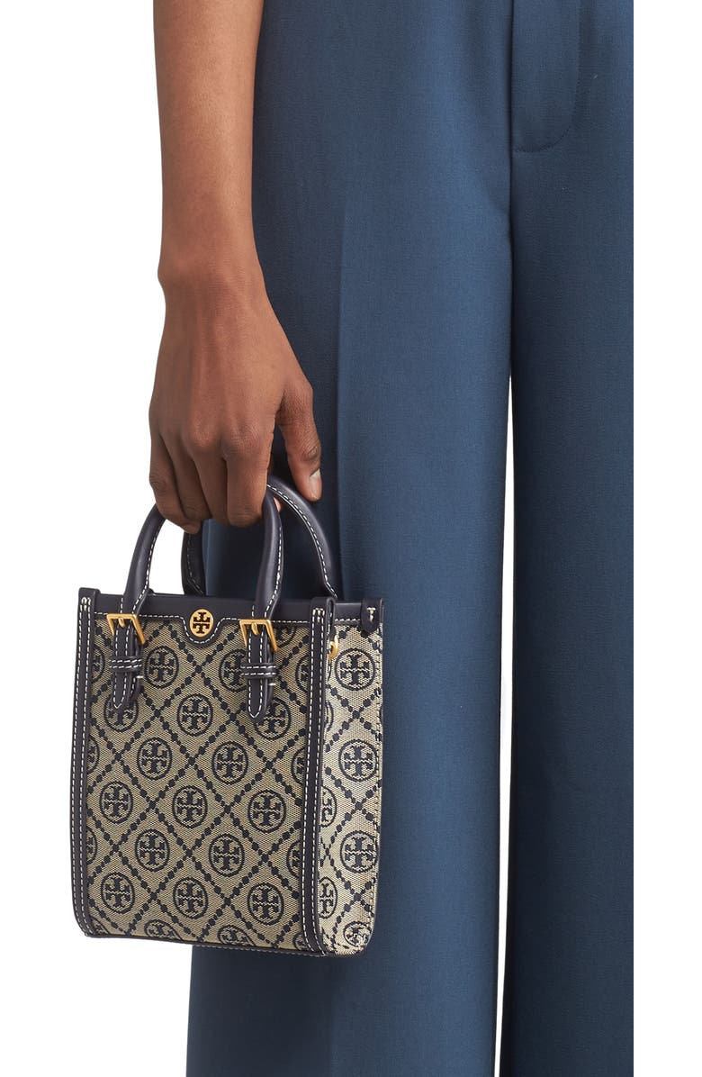 Tory Burch T Monogram Jacquard Mini Tote, Alternate, color, Tory Navy