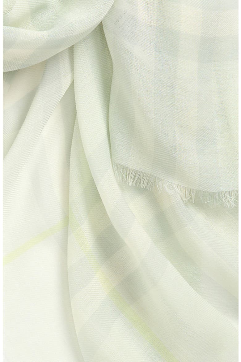 Giant Check Wool Fringe Scarf, Alternate, color, MINT