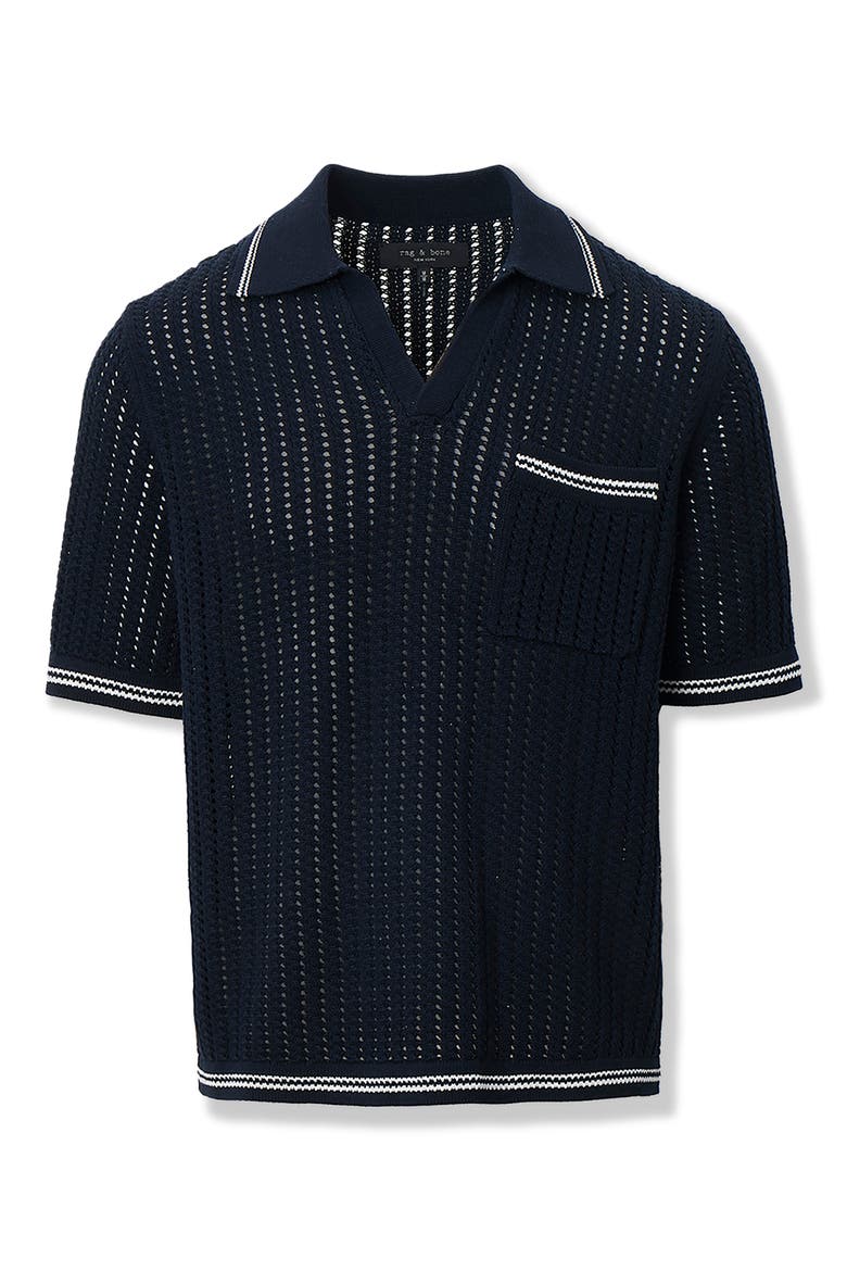 Open Stitch Johnny Collar Polo, Alternate, color, SAL