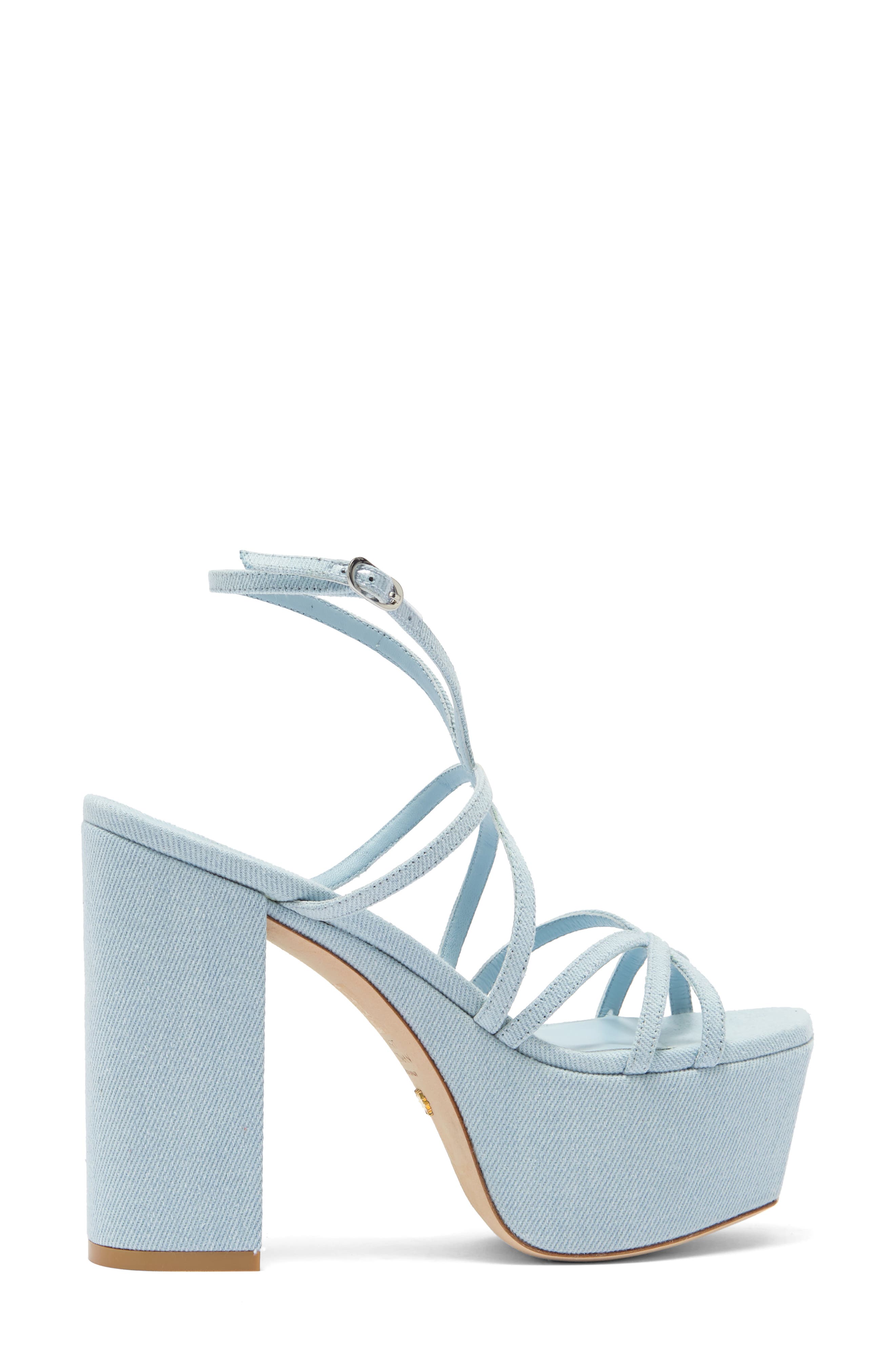 Stuart Weitzman Barelythere Square High Platform Sandal, Alternate, color, 