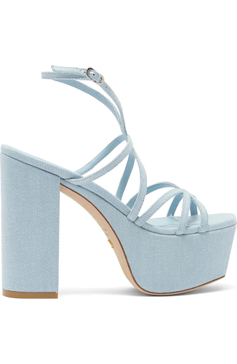 Stuart Weitzman Barelythere Square High Platform Sandal, Alternate, color,