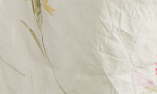 ERDEM ERDEM DANCING CARNATION PRINT RUMPLED SATIN DRAPED COCKTAIL DRESS