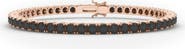 HauteCarat Round Cut Lab Grown Black Diamond 18K Gold Tennis Bracelet