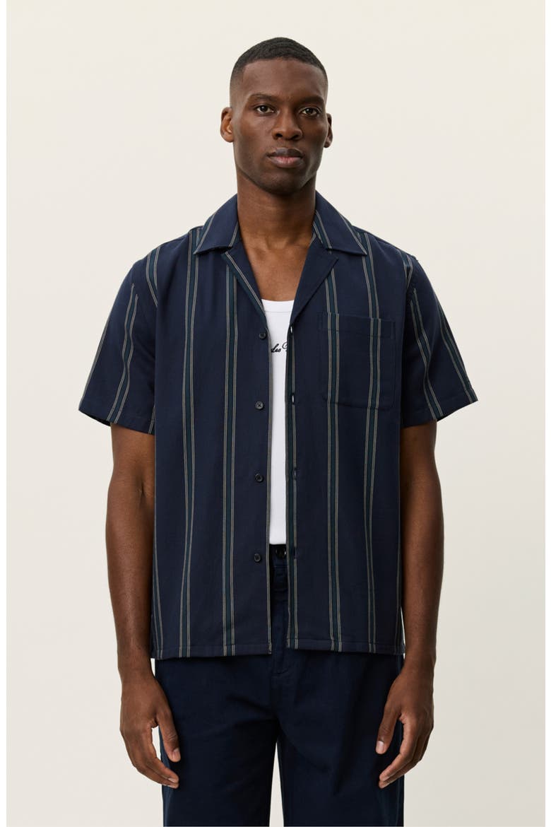 Lawson Stripe Camp Shirt, Alternate, color, DARK NAVY