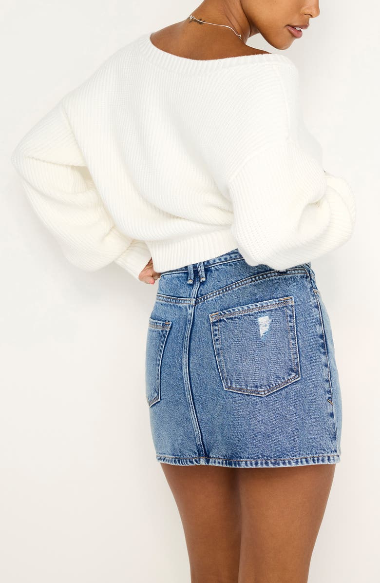 Good American Cozy V-Neck Sweater, Alternate, color, Ivory001