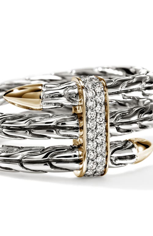 John Hardy Triple Spear Flex Ring, Pavé In Silver