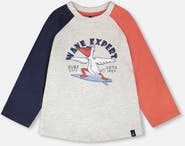 Deux par Deux Jersey Pelican Graphic Long Sleeve T-Shirt