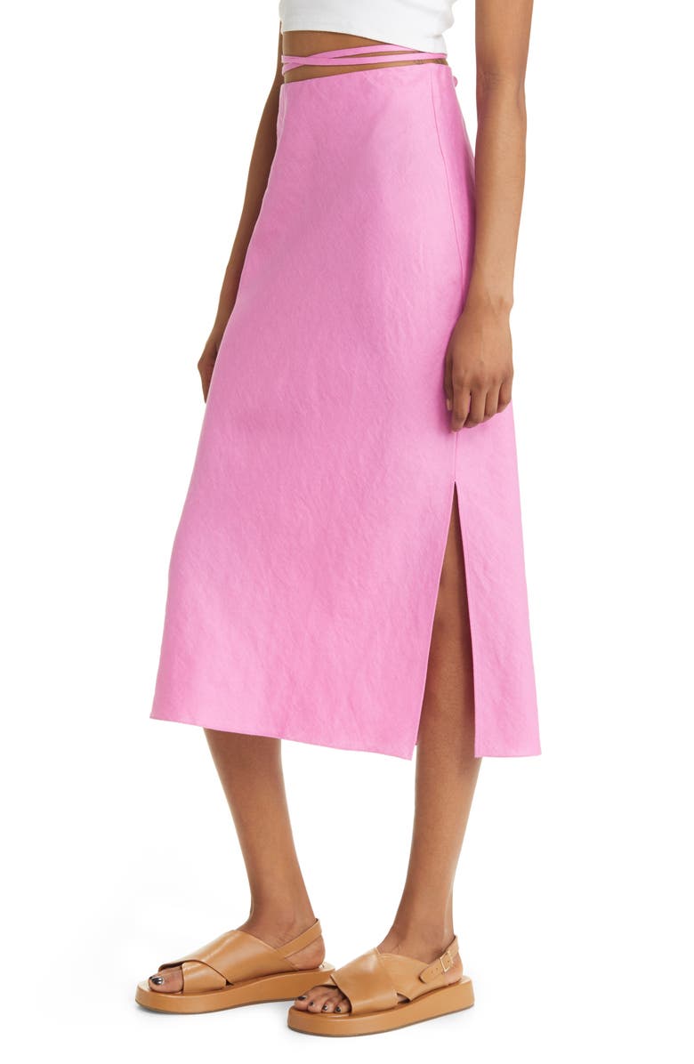 & Other Stories Drawstring Linen Skirt, Alternate, color,