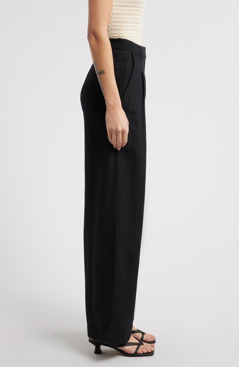 French Connection Birdie Wide Leg Linen Blend Pants, Alternate, color, 