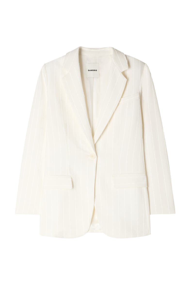 Sequinned suit jacket, Alternate, color, Ecru