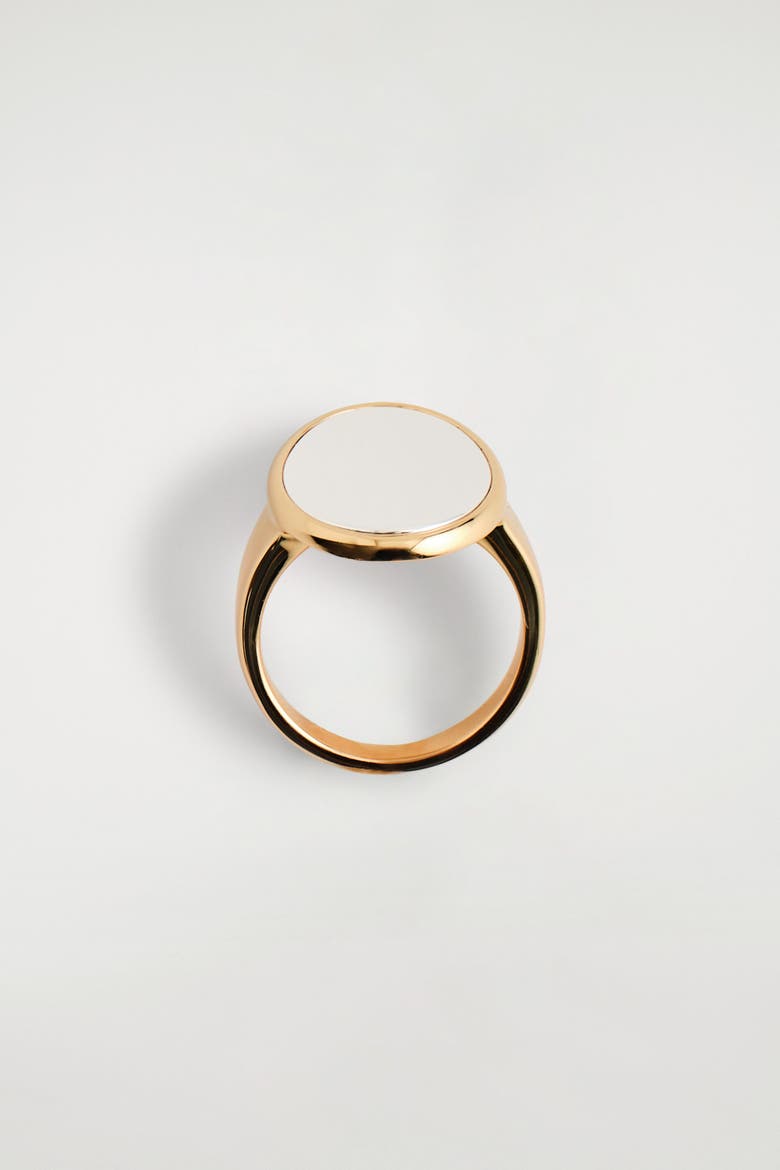 Two-tone Signet Ring, Alternate, color, GOLD / SILVER