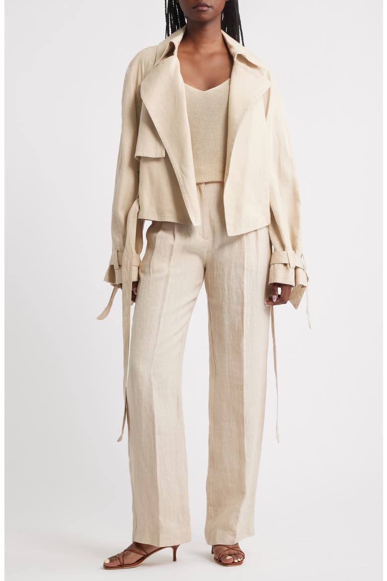 Sahara Tie Waist Jacket, Main, color, LIGHT/ PASTEL GREY