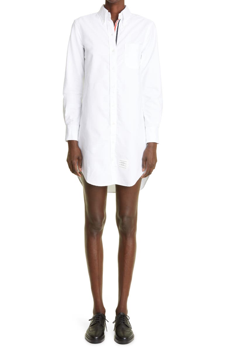 Thom Browne Long Sleeve Oxford Shirtdress, Main, color, 