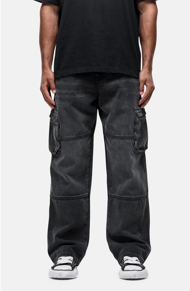 Good For Nothing Vintage Wash Cargo Baggy Denim Jeans, Main, color, 
