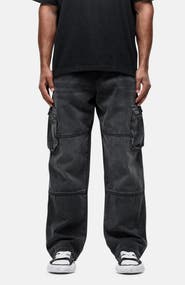 Good For Nothing Vintage Wash Cargo Baggy Denim Jeans