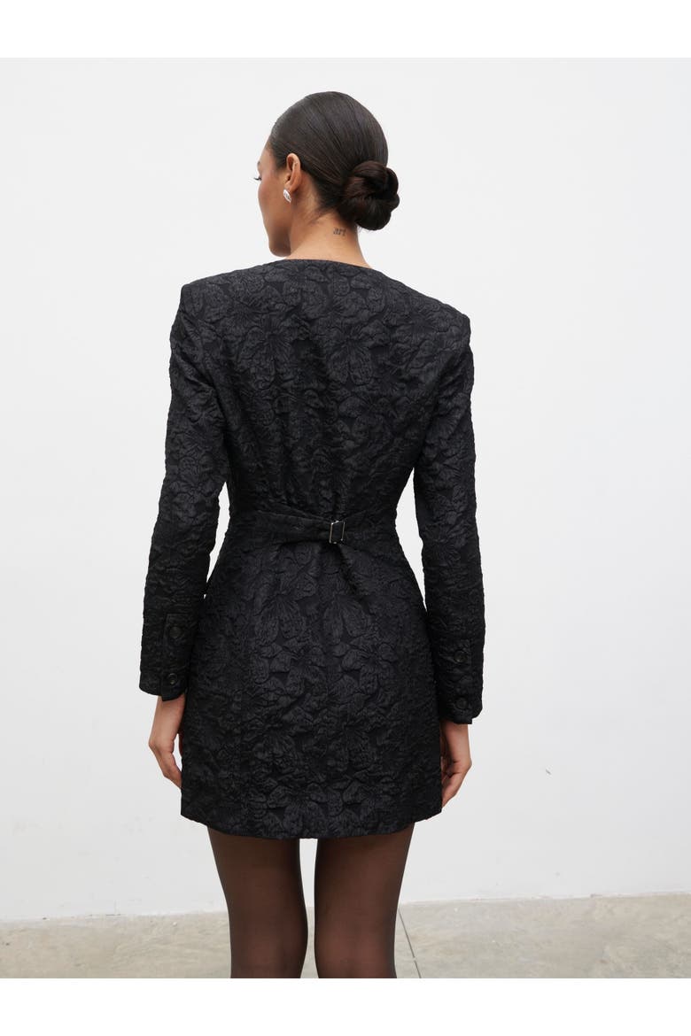 Serel Cinched Blazer Mini Dress, Alternate, color, Black