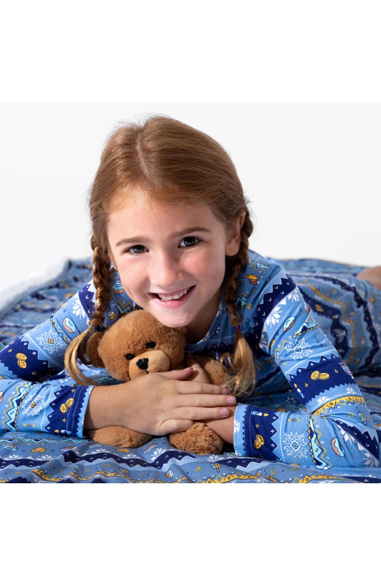 Bellabu Bear Kids' Hanukkah Fair Isle Long Sleeve Dress, Alternate, color, Hanukkah Fair Isle